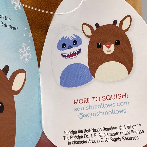 Squishmallow Rudolph The Red Nose Reindeer 5" Christmas Soft Plush Toy NWT HTF - Picture 5 of 8